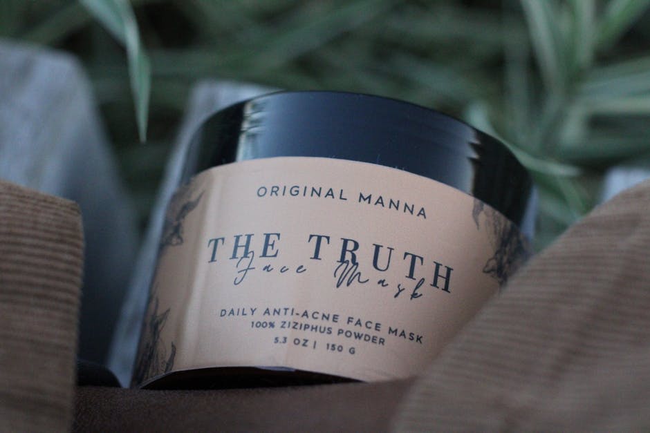 Detailed close-up of a skincare face mask jar, perfect for beauty product listings